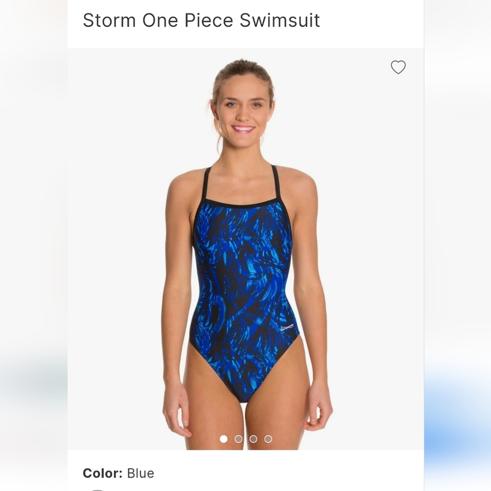 Waterpro Thinstrap/ Racerback One Piece Swimsuit Lightning blue Size 36 NWOT